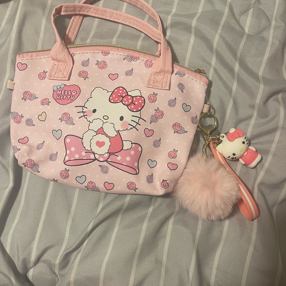 Hello Kitty Pink Heart-Patterned Kids Bag